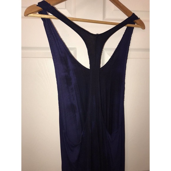 FREE PEOPLE Jersey Dress, Medium, High Low Halter Back Blue summer dress - Picture 13 of 15